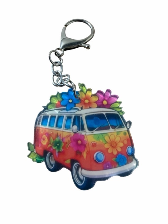 Floral Van Keychain - Picture 2 of 3